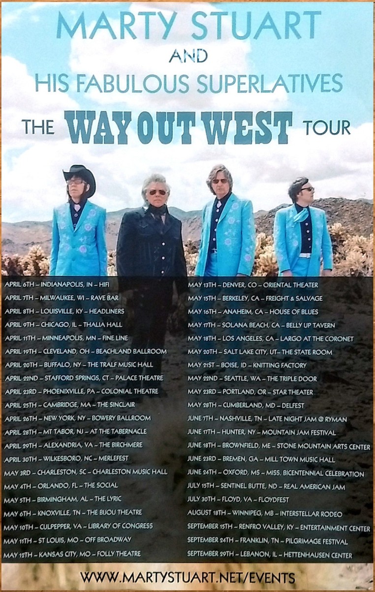 Marty Stuart live tour poster 2026 & 2027